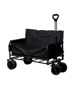 CARRELLO PIEGHEVOLE EUROGARDEN CON RUOTE E FUNZIONE PANCHINA IN ACCIAIO NERO 108X55,5X73 CM
